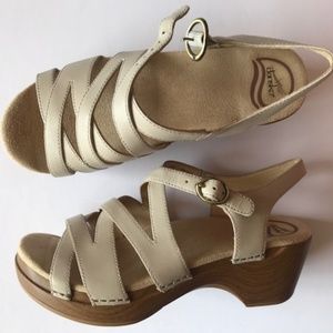 DANSKO IVORY/BEIGE "STEVIE" SANDALS SIZE 37